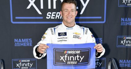 AUSTIN, TEXAS - MARCH 24: AJ Allmendinger, driver of the #10 Celsius Chevrolet, poses for photos after winning the pole award during practice for the NASCAR Xfinity Series Pit Boss 250 at Circuit of The Americas on March 24, 2023 in Austin, Texas. (Photo by Logan Riely/Getty Images) | Getty Images