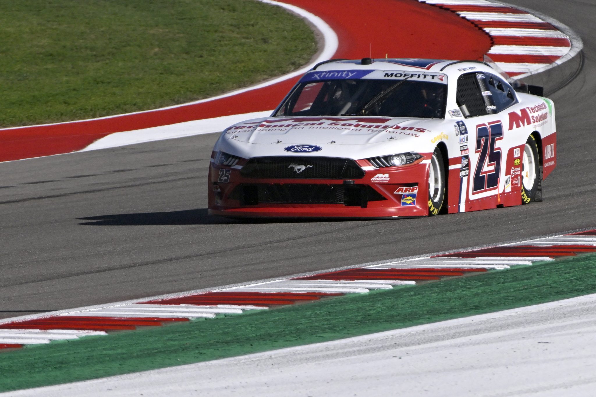 AUSTIN, TEXAS - MARCH 24: Brett Moffitt, driver of the #25 AM Technical Solutions Ford, drives during practice for the NASCAR Xfinity Series Pit Boss 250 at Circuit of The Americas on March 24, 2023 in Austin, Texas. (Photo by Logan Riely/Getty Images) | Getty Images