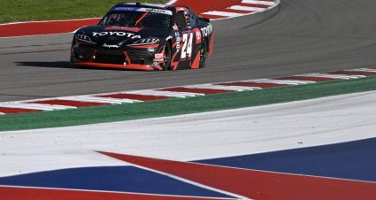 AUSTIN, TEXAS - MARCH 24: Connor Mosack, driver of the #24 Toyota Racing Development Toyota, drives during practice for the NASCAR Xfinity Series Pit Boss 250 at Circuit of The Americas on March 24, 2023 in Austin, Texas. (Photo by Logan Riely/Getty Images) | Getty Images