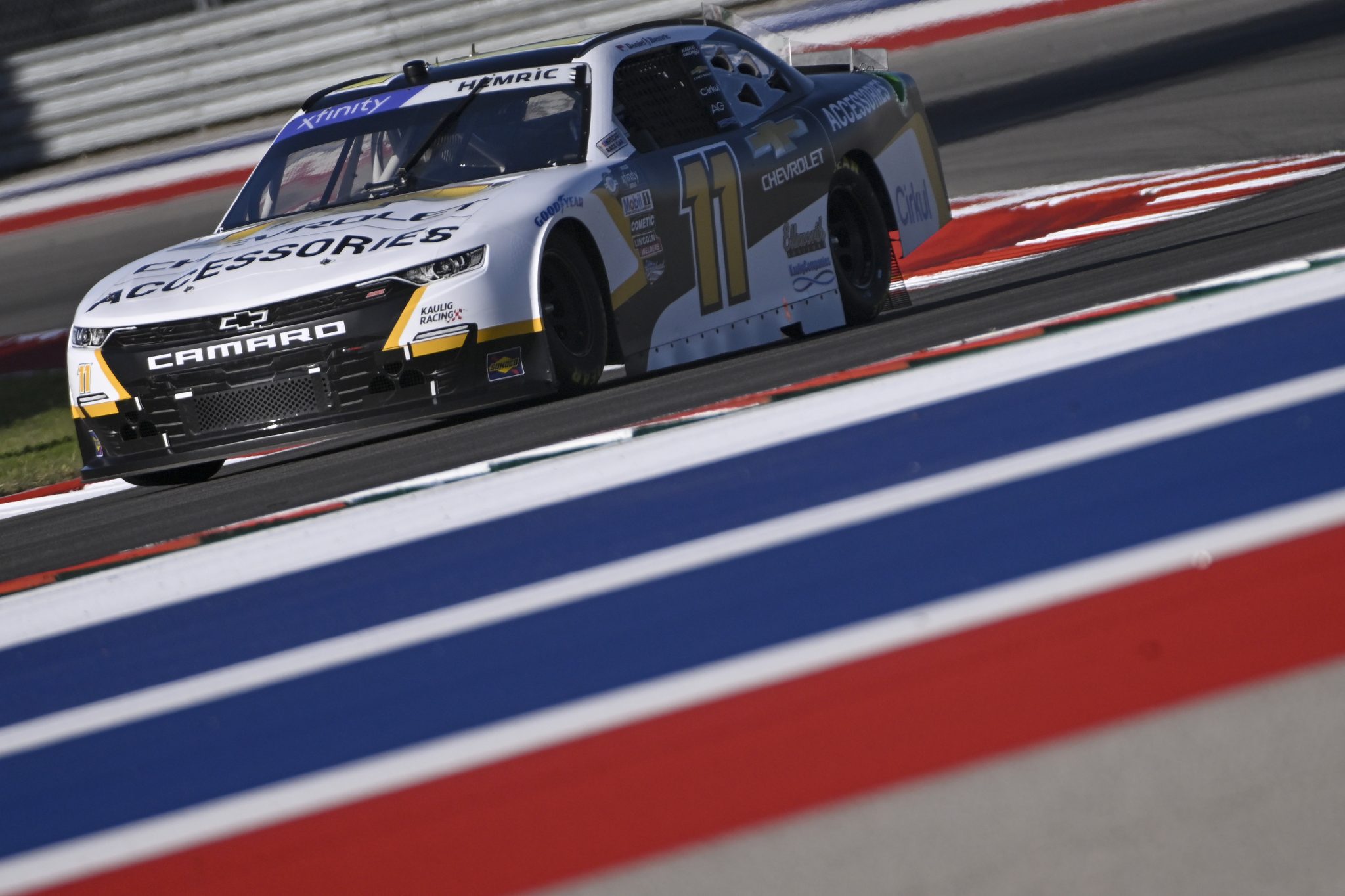 AUSTIN, TEXAS - MARCH 24: Daniel Hemric, driver of the #11 Chevrolet Accessories Chevrolet, drives during practice for the NASCAR Xfinity Series Pit Boss 250 at Circuit of The Americas on March 24, 2023 in Austin, Texas. (Photo by Logan Riely/Getty Images) | Getty Images
