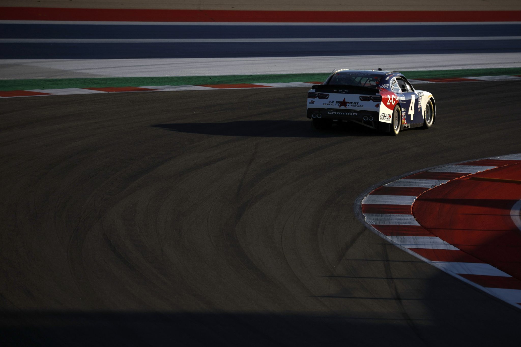 AUSTIN, TEXAS - MARCH 24: Garrett Smithley, driver of the #4 2-C Equipment Chevrolet, drives during practice for the NASCAR Xfinity Series Pit Boss 250 at Circuit of The Americas on March 24, 2023 in Austin, Texas. (Photo by Sean Gardner/Getty Images) | Getty Images