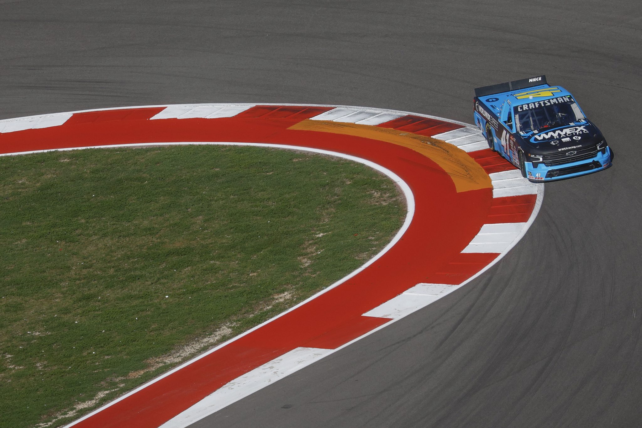 AUSTIN, TEXAS - MARCH 24: Ross Chastain, driver of the #41 Worldwide Express Chevrolet, drives during practice for the NASCAR Craftsman Truck Series XPEL 225 at Circuit of The Americas on March 24, 2023 in Austin, Texas. (Photo by Sean Gardner/Getty Images) | Getty Images