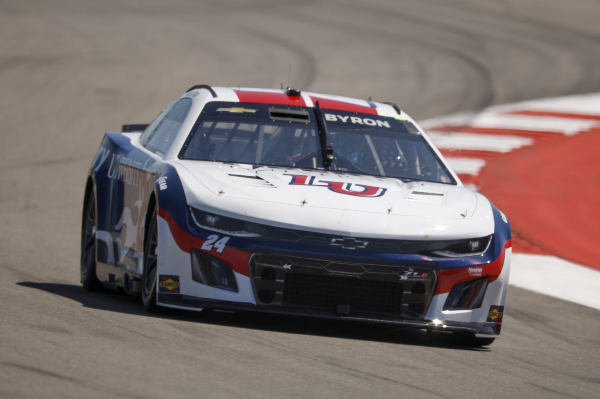 AUSTIN, TEXAS - MARCH 24: William Byron, driver of the #24 Liberty University Chevrolet, drives during practice for the NASCAR Cup Series EchoPark Automotive Grand Prix at Circuit of The Americas on March 24, 2023 in Austin, Texas. (Photo by Chris Graythen/Getty Images) | Getty Images