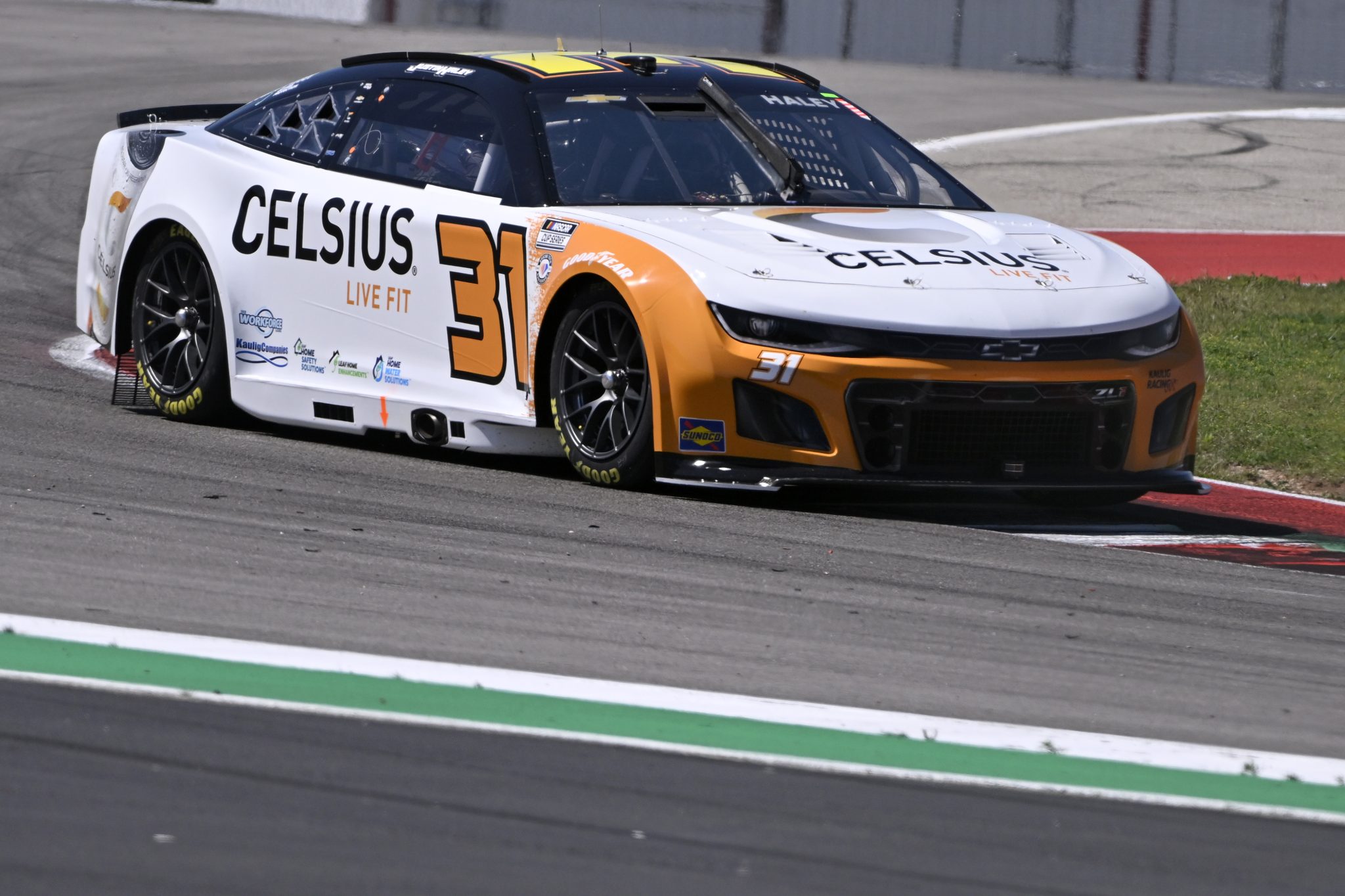 AUSTIN, TEXAS - MARCH 24: Justin Haley, driver of the #31 Celsius Chevrolet, drives during practice for the NASCAR Cup Series EchoPark Automotive Grand Prix at Circuit of The Americas on March 24, 2023 in Austin, Texas. (Photo by Logan Riely/Getty Images) | Getty Images