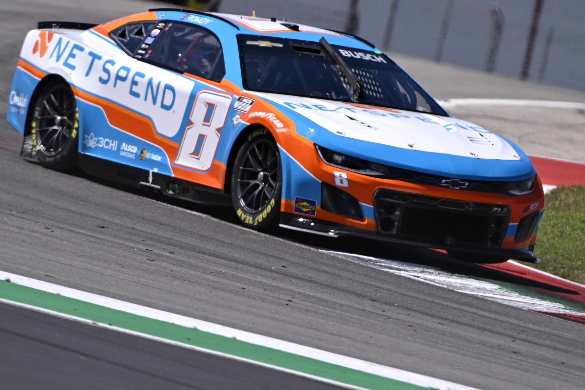 AUSTIN, TEXAS - MARCH 24: Kyle Busch, driver of the #8 Netspend Chevrolet, drives during practice for the NASCAR Cup Series EchoPark Automotive Grand Prix at Circuit of The Americas on March 24, 2023 in Austin, Texas. (Photo by Logan Riely/Getty Images) | Getty Images