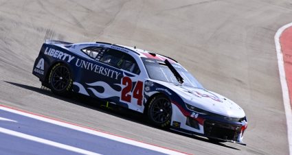 AUSTIN, TEXAS - MARCH 25: William Byron, driver of the #24 Liberty University Chevrolet, drives during qualifying for the NASCAR Cup Series EchoPark Automotive Grand Prix at Circuit of The Americas on March 25, 2023 in Austin, Texas. (Photo by Logan Riely/Getty Images) | Getty Images
