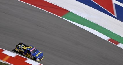 AUSTIN, TEXAS - MARCH 25: Zane Smith, driver of the #38 Speedco/Peak Ford, drives during the NASCAR Craftsman Truck Series XPEL 225 at Circuit of The Americas on March 25, 2023 in Austin, Texas. (Photo by Logan Riely/Getty Images) | Getty Images
