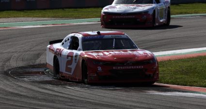 AUSTIN, TEXAS - MARCH 25: Sheldon Creed, driver of the #2 Whelen Chevrolet, and Parker Kligerman, driver of the #48 Big Machine Racing Spiked Chevrolet, race during the NASCAR Xfinity Series Pit Boss 250 at Circuit of The Americas on March 25, 2023 in Austin, Texas. (Photo by Sean Gardner/Getty Images) | Getty Images