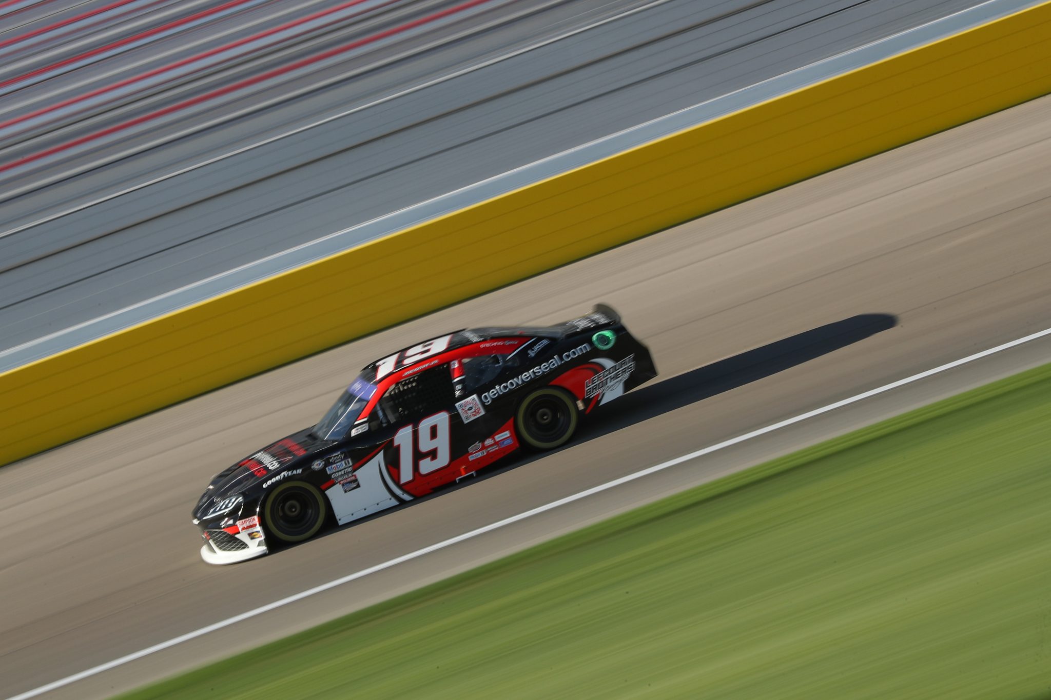LAS VEGAS, NEVADA - MARCH 03: Joe Graf Jr., driver of the #19 CoverSeal Toyota, drives during practice for the NASCAR Xfinity Series Alsco Uniforms 300 at Las Vegas Motor Speedway on March 03, 2023 in Las Vegas, Nevada. (Photo by Meg Oliphant/Getty Images) | Getty Images