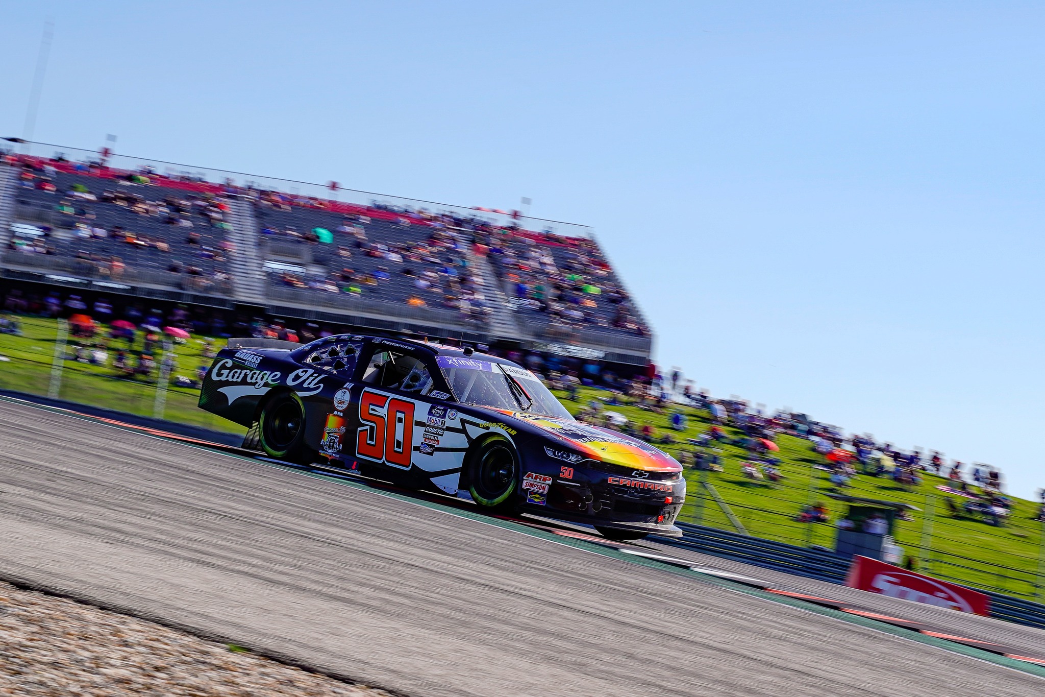 #50: Preston Pardus, Pardus Racing, Inc, Garage Oil Spirits Chevrolet Camaro