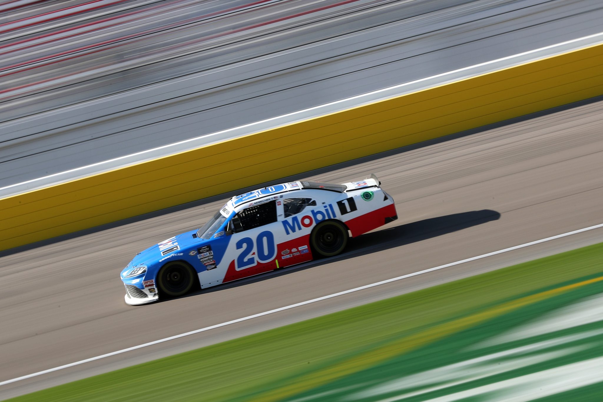 LAS VEGAS, NEVADA - MARCH 04: John Hunter Nemechek, driver of the #20 Mobil 1 Toyota, drives during the NASCAR Xfinity Series Alsco Uniforms 300 at Las Vegas Motor Speedway on March 04, 2023 in Las Vegas, Nevada. (Photo by Meg Oliphant/Getty Images) | Getty Images