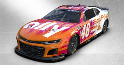 Alex Bowman’s 2023 #48 Ally / Best Friends Animal Society Chevrolet paint scheme.