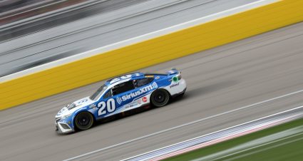 LAS VEGAS, NEVADA - MARCH 05: Christopher Bell, driver of the #20 SiriusXM Toyota, drives during the NASCAR Cup Series Pennzoil 400 at Las Vegas Motor Speedway on March 05, 2023 in Las Vegas, Nevada. (Photo by Meg Oliphant/Getty Images) | Getty Images