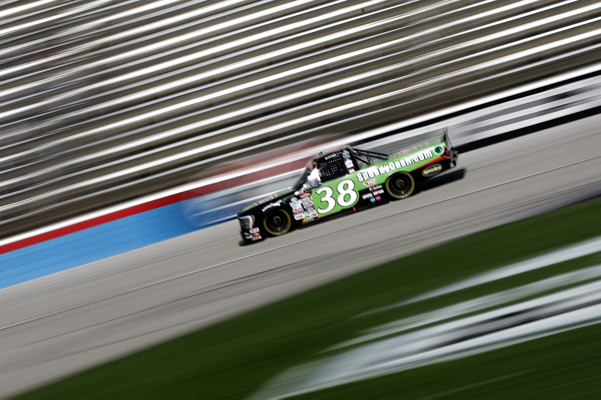 FORT WORTH, TEXAS - APRIL 01: Zane Smith, driver of the #38 Speedy Cash Ford, drives during practice for the NASCAR Craftsman Truck Series SpeedyCash.com 250 at Texas Motor Speedway on April 01, 2023 in Fort Worth, Texas. (Photo by Sean Gardner/Getty Images) | Getty Images