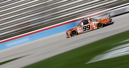 FORT WORTH, TEXAS - APRIL 01: Ben Rhodes, driver of the #99 Kubota Ford, drives during practice for the NASCAR Craftsman Truck Series SpeedyCash.com 250 at Texas Motor Speedway on April 01, 2023 in Fort Worth, Texas. (Photo by Sean Gardner/Getty Images) | Getty Images