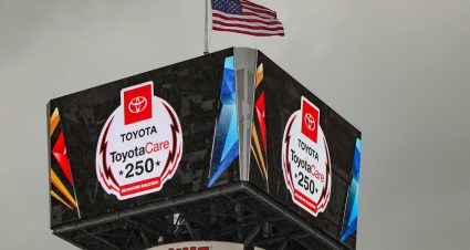 RICHMOND, VIRGINIA - APRIL 01: A detail view of the Video Screen Leaderboard during a weather delay in practice for the NASCAR Xfinity Series ToyotaCare 250 at Richmond Raceway on April 01, 2023 in Richmond, Virginia. (Photo by David Jensen/Getty Images) | Getty Images