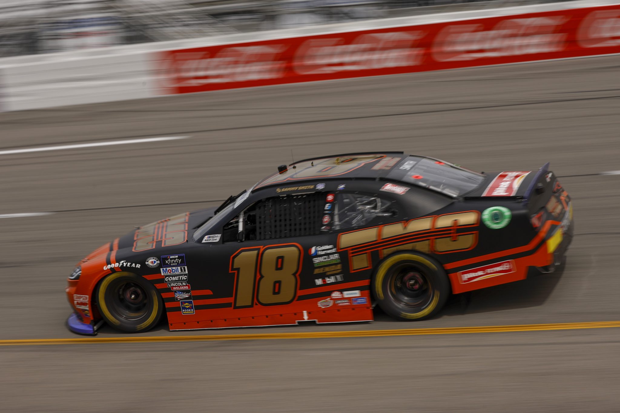 RICHMOND, VIRGINIA - APRIL 01: Sammy Smith, driver of the #18 TMC Toyota, drives during the NASCAR Xfinity Series ToyotaCare 250 at Richmond Raceway on April 01, 2023 in Richmond, Virginia. (Photo by Jared C. Tilton/Getty Images) | Getty Images