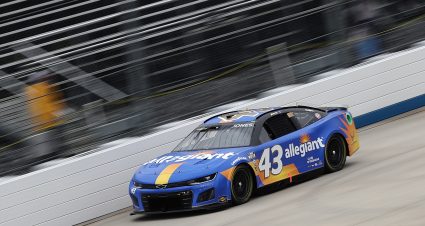 DOVER, DELAWARE - APRIL 29: Erik Jones, driver of the #43 Allegiant Chevrolet, drives during practice for the NASCAR Cup Series Würth 400 at Dover International Speedway on April 29, 2023 in Dover, Delaware. (Photo by Tim Nwachukwu/Getty Images) | Getty Images