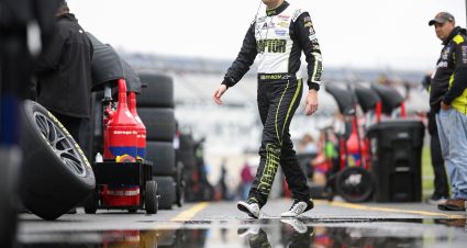 DOVER, DELAWARE - APRIL 29: William Byron, driver of the #24 RaptorTough.com Chevrolet, walks the grid during practice for the NASCAR Cup Series Würth 400 at Dover International Speedway on April 29, 2023 in Dover, Delaware. (Photo by James Gilbert/Getty Images) | Getty Images