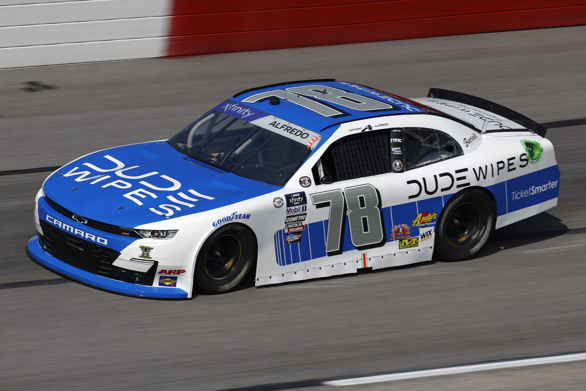 DARLINGTON, SOUTH CAROLINA - MAY 12: Anthony Alfredo, driver of the #78 Dude Wipes Chevrolet, drives during practice for the NASCAR Xfinity Series Shriners Children's 200 at Darlington Raceway on May 12, 2023 in Darlington, South Carolina. (Photo by Jared C. Tilton/Getty Images) | Getty Images