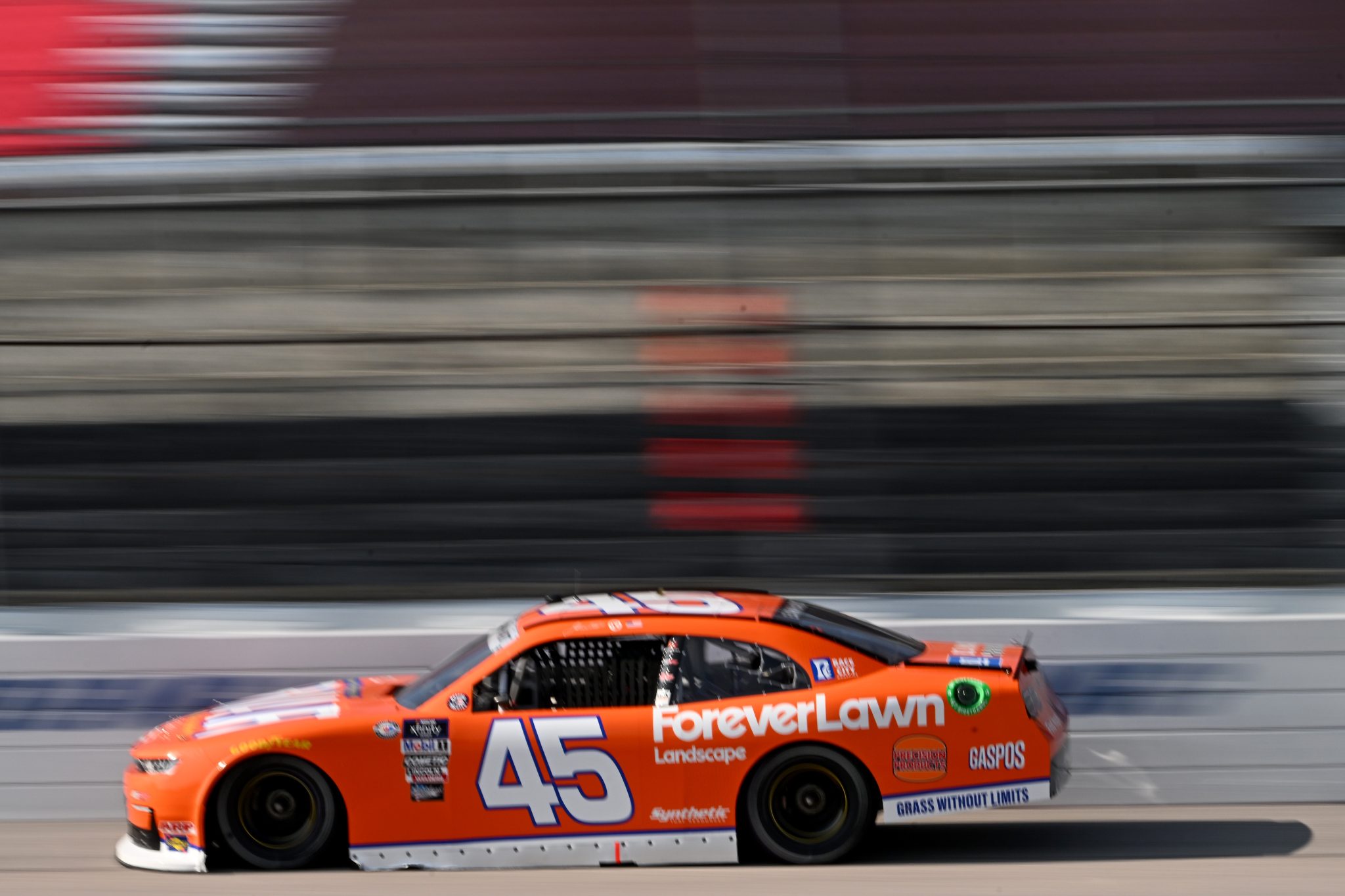 DARLINGTON, SOUTH CAROLINA - MAY 12: Jeffrey Earnhardt, driver of the #45 BZ Mart/ForeverLawn Chevrolet, drives during practice for the NASCAR Xfinity Series Shriners Children's 200 at Darlington Raceway on May 12, 2023 in Darlington, South Carolina. (Photo by Logan Riely/Getty Images) | Getty Images