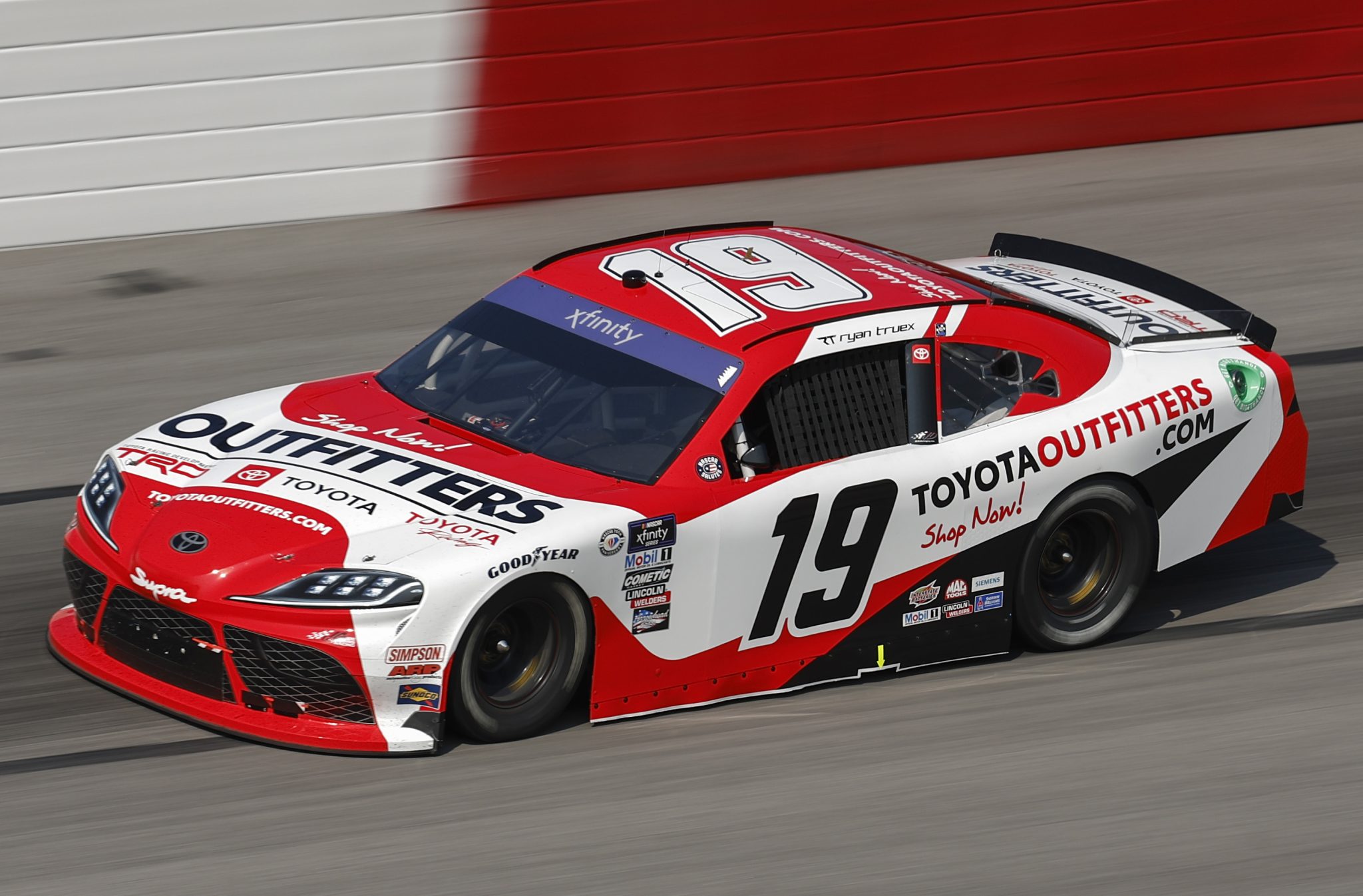 DARLINGTON, SOUTH CAROLINA - MAY 12: Ryan Truex, driver of the #19 Toyota Outfitters Toyota, drives during practice for the NASCAR Xfinity Series Shriners Children's 200 at Darlington Raceway on May 12, 2023 in Darlington, South Carolina. (Photo by Jared C. Tilton/Getty Images) | Getty Images
