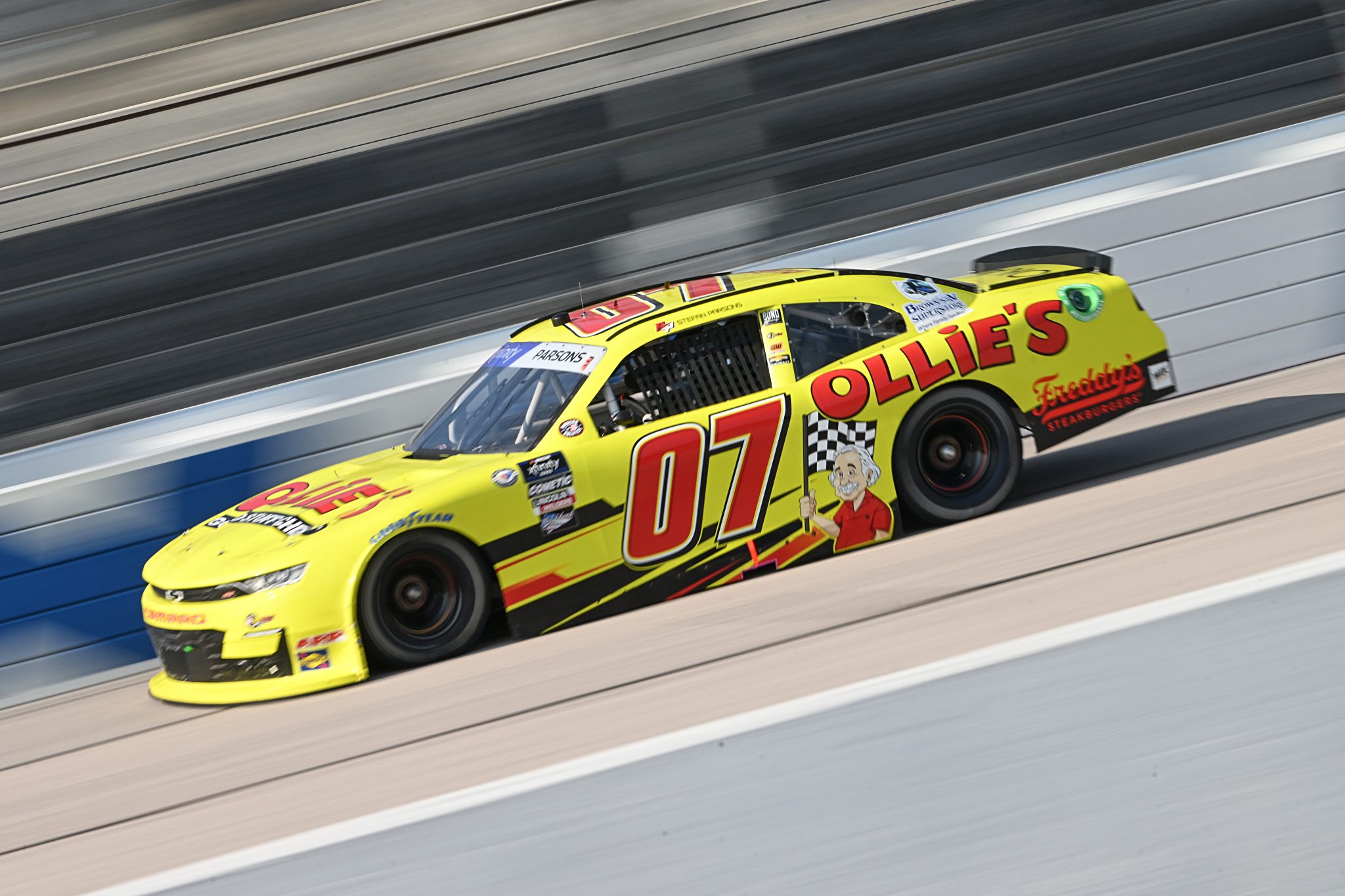 DARLINGTON, SOUTH CAROLINA - MAY 12: Stefan Parsons, driver of the #07 Ollie's Chevrolet, drives during practice for the NASCAR Xfinity Series Shriners Children's 200 at Darlington Raceway on May 12, 2023 in Darlington, South Carolina. (Photo by Logan Riely/Getty Images) | Getty Images
