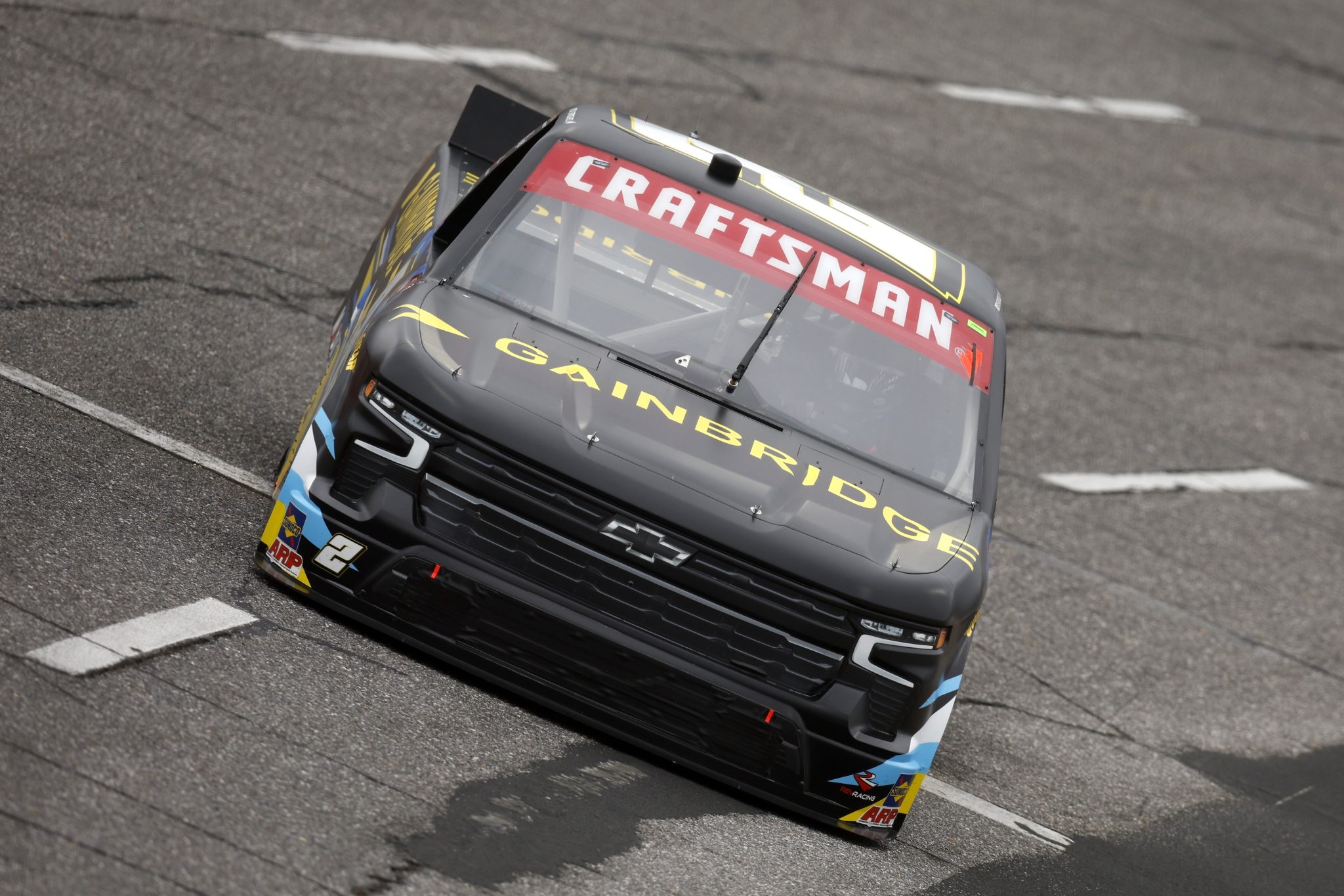 NORTH WILKESBORO, NORTH CAROLINA - MAY 20: Nick Sanchez, driver of the #2 Gainbridge Chevrolet, drives during qualifying for the NASCAR Craftsman Truck Series Tyson 250 at North Wilkesboro Speedway on May 20, 2023 in North Wilkesboro, North Carolina. (Photo by Sean Gardner/Getty Images) | Getty Images