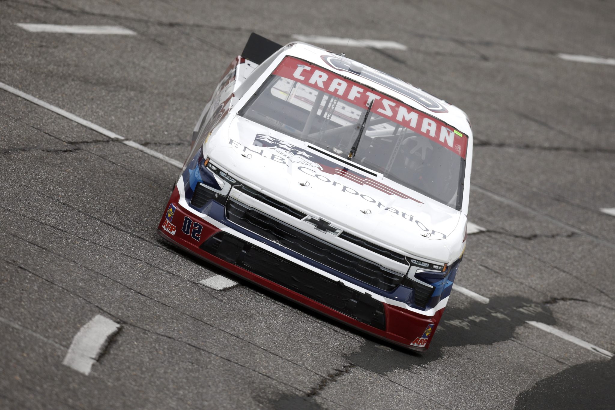 NORTH WILKESBORO, NORTH CAROLINA - MAY 20: Kris Wright, driver of the #02 F.N.B. Corporation Chevrolet, drives during qualifying for the NASCAR Craftsman Truck Series Tyson 250 at North Wilkesboro Speedway on May 20, 2023 in North Wilkesboro, North Carolina. (Photo by Sean Gardner/Getty Images) | Getty Images