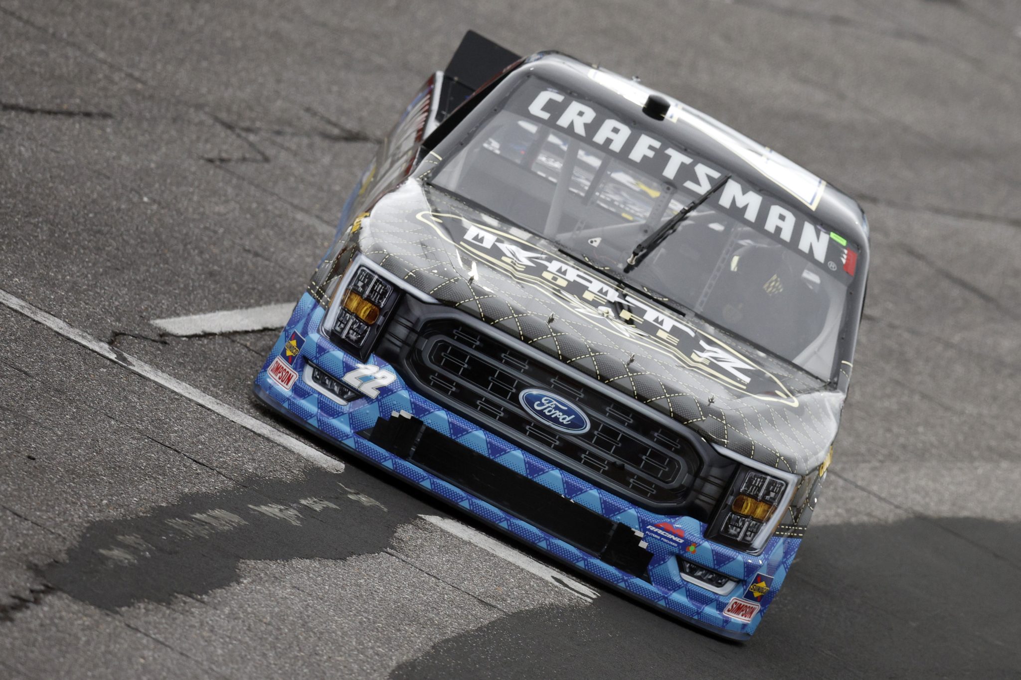 NORTH WILKESBORO, NORTH CAROLINA - MAY 20: Josh Williams, driver of the #22 Katz Coffee/Alloy Ford, drives during qualifying for the NASCAR Craftsman Truck Series Tyson 250 at North Wilkesboro Speedway on May 20, 2023 in North Wilkesboro, North Carolina. (Photo by Sean Gardner/Getty Images) | Getty Images