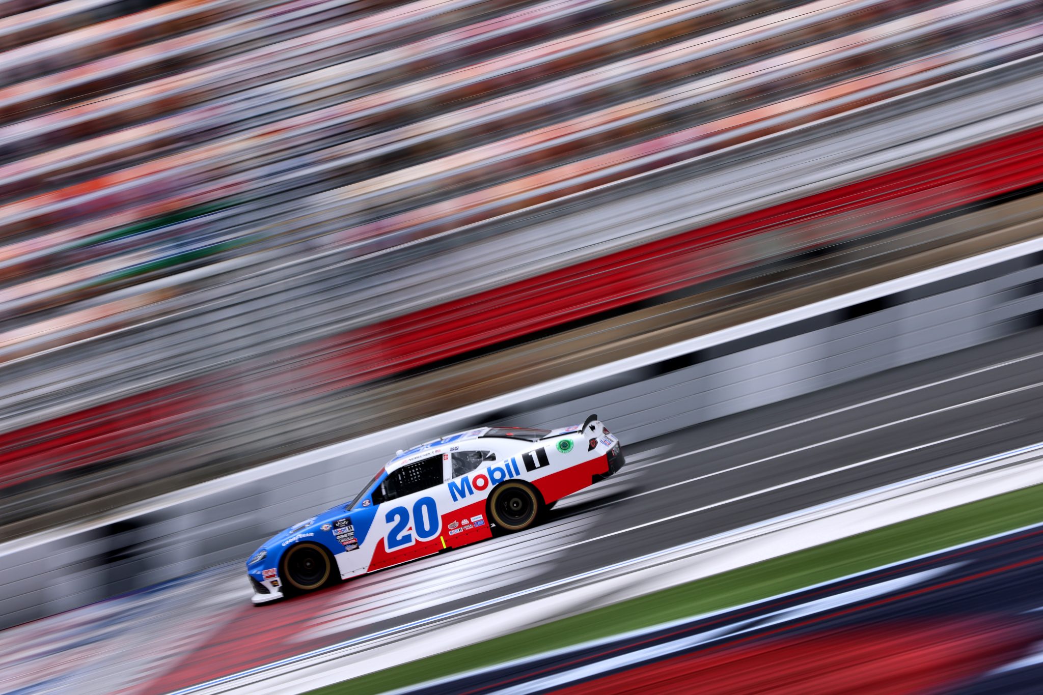 CONCORD, NORTH CAROLINA - MAY 26: John Hunter Nemechek, driver of the #20 Mobil 1 Toyota, drives during practice for the NASCAR Xfinity Series Alsco Uniforms 300 at Charlotte Motor Speedway on May 26, 2023 in Concord, North Carolina. (Photo by David Jensen/Getty Images) | Getty Images