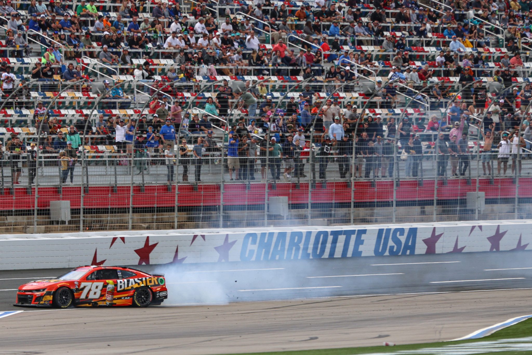 CONCORD, NORTH CAROLINA - MAY 29: BJ McLeod, driver of the #78 B'laster Chevrolet, pits during the NASCAR Cup Series Coca-Cola 600 at Charlotte Motor Speedway on May 29, 2023 in Concord, North Carolina. (Photo by David Jensen/Getty Images) | Getty Images