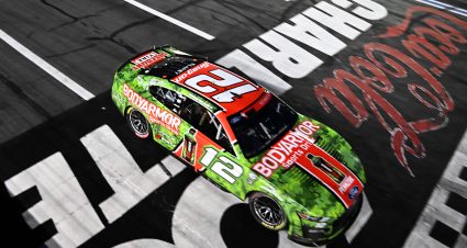 CONCORD, NORTH CAROLINA - MAY 29: Ryan Blaney, driver of the #12 BodyArmor Cherry Lime Ford, drives after winning the NASCAR Cup Series Coca-Cola 600 at Charlotte Motor Speedway on May 29, 2023 in Concord, North Carolina. (Photo by Logan Riely/Getty Images) | Getty Images