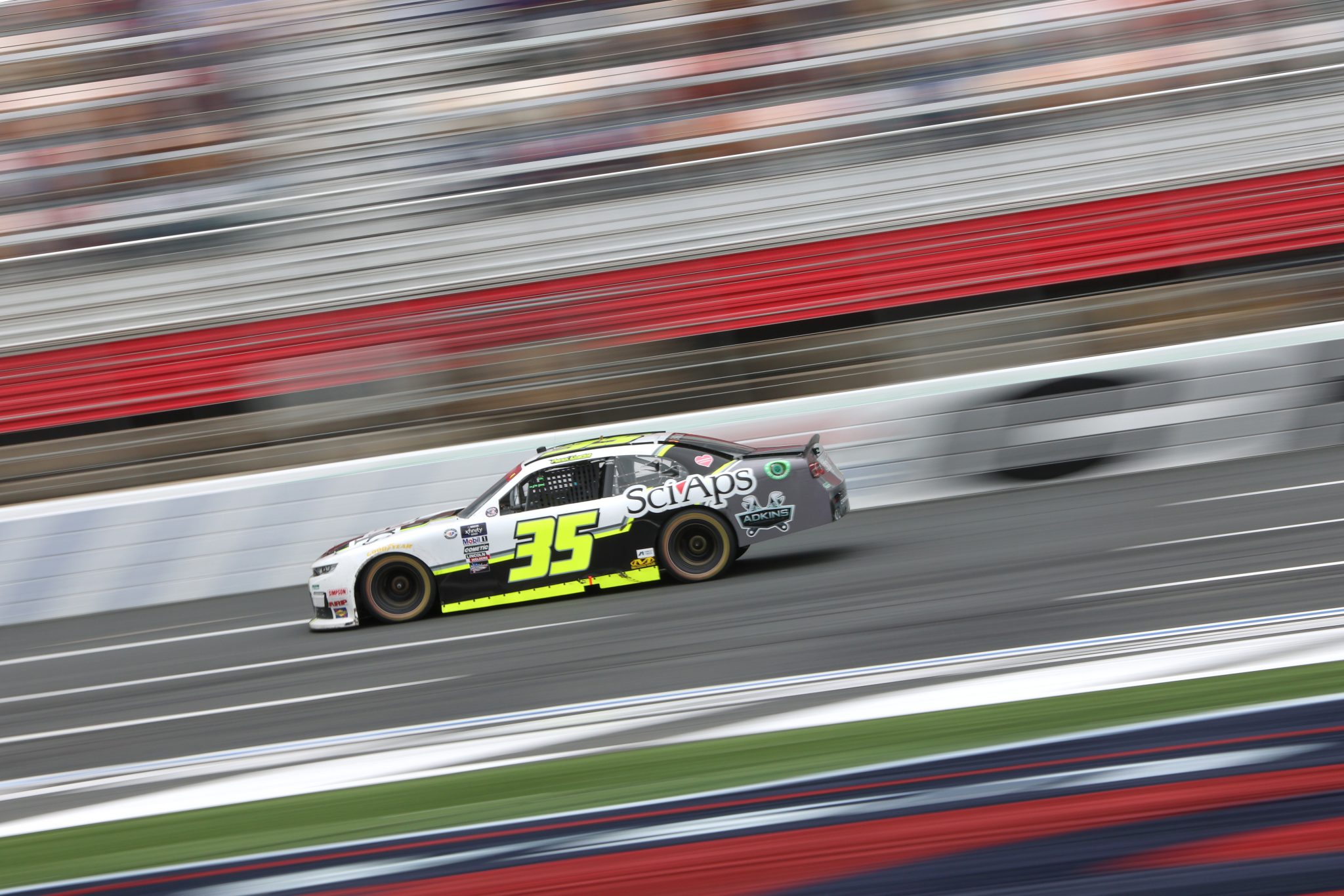 CONCORD, NORTH CAROLINA - MAY 29: Patrick Emerling, driver of the #35 Adkins Automotive Chevrolet, drives during the NASCAR Xfinity Series Alsco Uniforms 300 at Charlotte Motor Speedway on May 29, 2023 in Concord, North Carolina. (Photo by David Jensen/Getty Images) | Getty Images