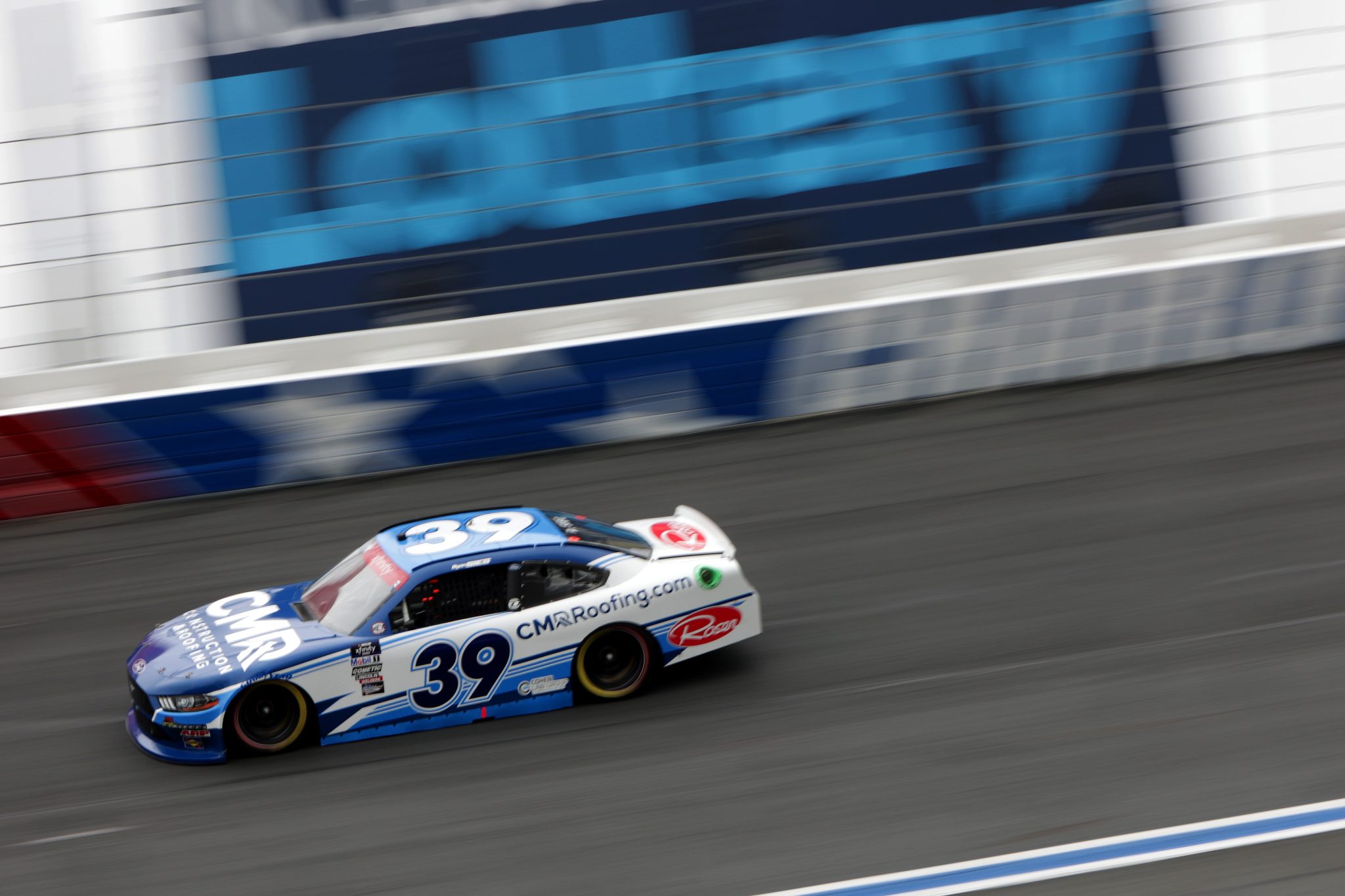 CONCORD, NORTH CAROLINA - MAY 29: Ryan Sieg, driver of the #39 CMRroofing.com Ford, drives during the NASCAR Xfinity Series Alsco Uniforms 300 at Charlotte Motor Speedway on May 29, 2023 in Concord, North Carolina. (Photo by Keenan Hairston/Getty Images)