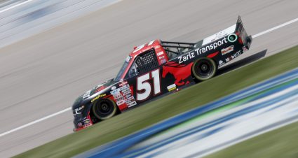 KANSAS CITY, KANSAS - MAY 06: Kyle Busch, driver of the #51 Zariz Transport Chevrolet drives during qualifying for the NASCAR Craftsman Truck Series Heart of America 200 at Kansas Speedway on May 06, 2023 in Kansas City, Kansas. (Photo by Sean Gardner/Getty Images) | Getty Images