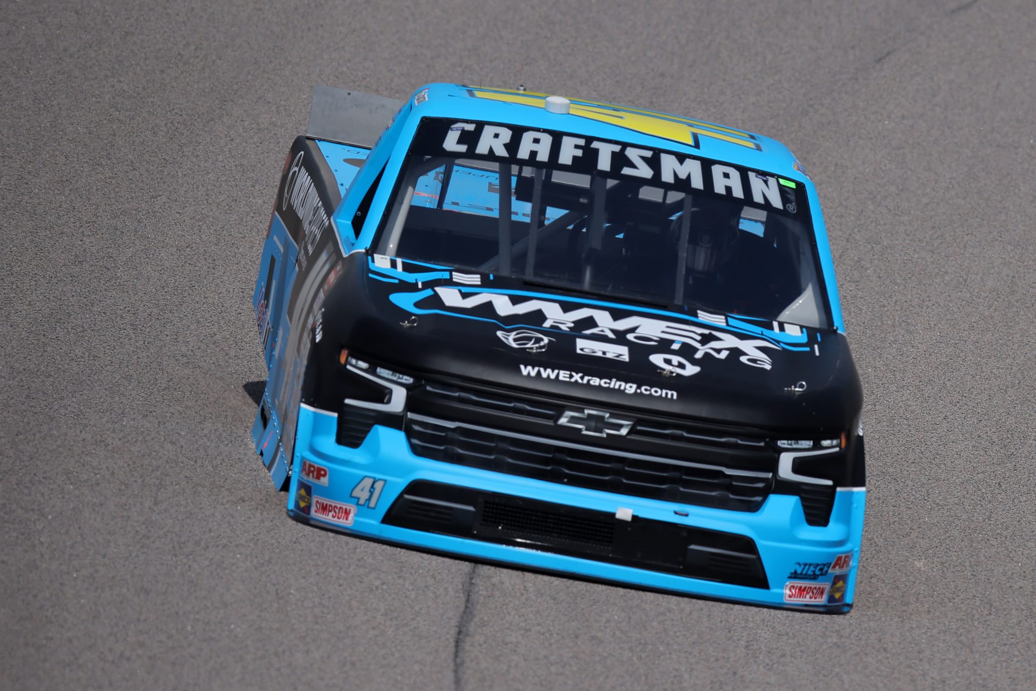 KANSAS CITY, KANSAS - MAY 06: Ross Chastain, driver of the #41 Worldwide Express Chevrolet drives during practice for the NASCAR Craftsman Truck Series Heart of America 200 at Kansas Speedway on May 06, 2023 in Kansas City, Kansas. (Photo by Jonathan Bachman/Getty Images) | Getty Images
