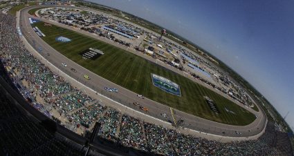 KANSAS CITY, KANSAS - MAY 07: A general view of racing during the NASCAR Cup Series Advent Health 400 at Kansas Speedway on May 07, 2023 in Kansas City, Kansas. (Photo by Sean Gardner/Getty Images) | Getty Images