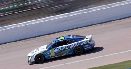 KANSAS CITY, KANSAS - MAY 07: Ross Chastain, driver of the #1 AdventHealth Chevrolet, drives during the NASCAR Cup Series Advent Health 400 at Kansas Speedway on May 07, 2023 in Kansas City, Kansas. (Photo by Jonathan Bachman/Getty Images) | Getty Images