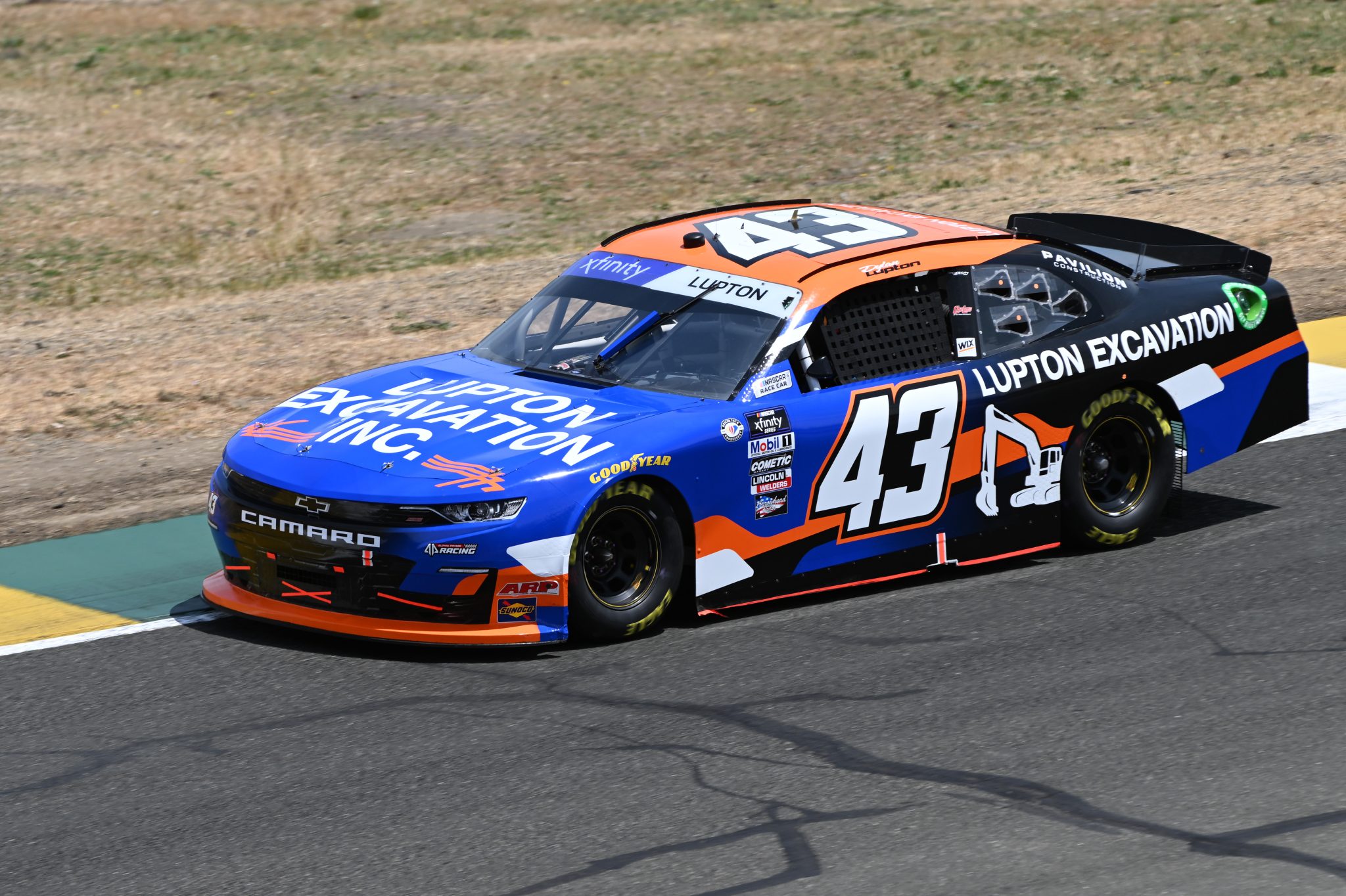 SONOMA, CALIFORNIA - JUNE 10: Dylan Lupton, driver of the #43 Lupton Excavation Inc Chevrolet, drives during qualifying for the NASCAR Xfinity Series DoorDash 250 at Sonoma Raceway on June 10, 2023 in Sonoma, California. (Photo by Logan Riely/Getty Images) | Getty Images