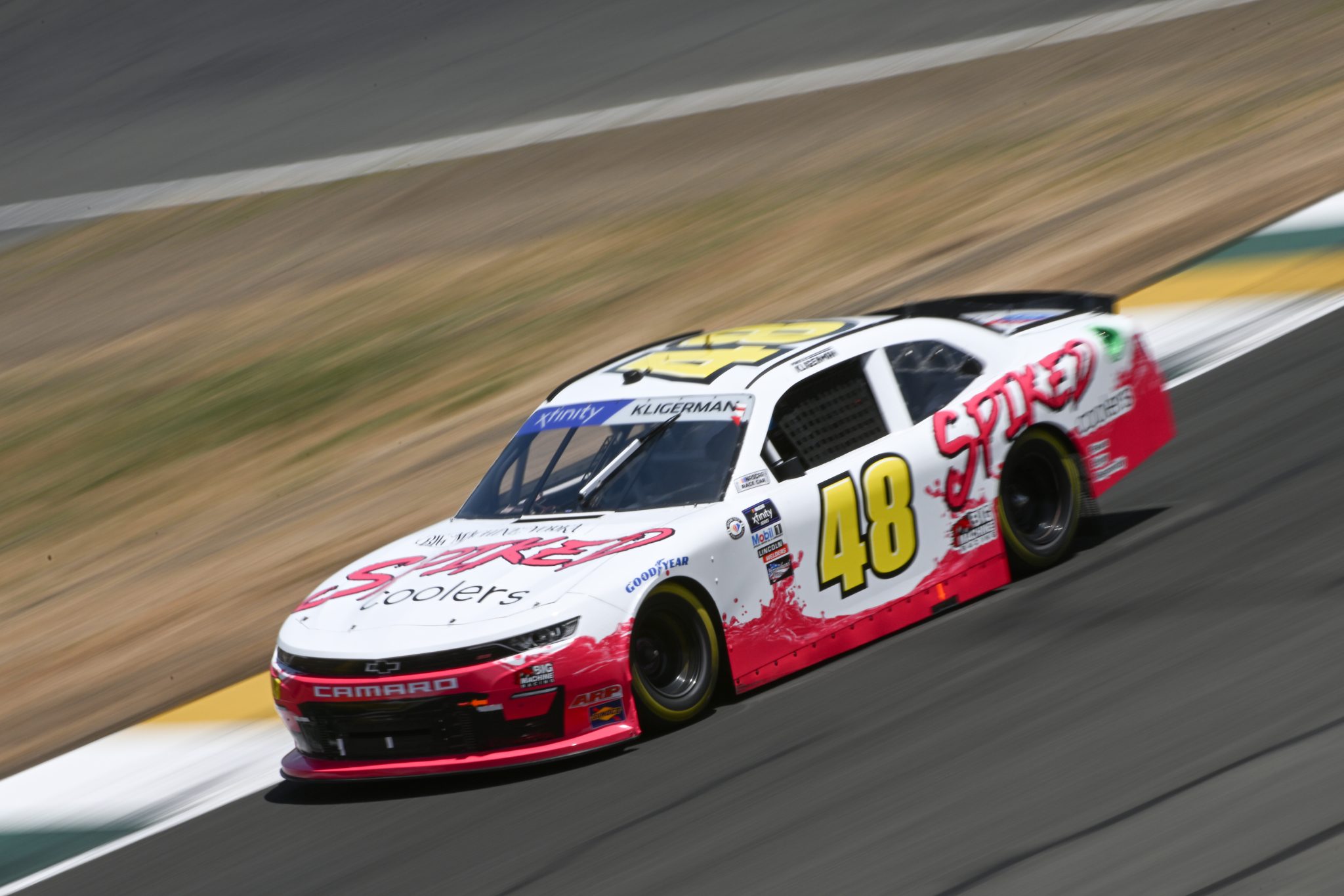SONOMA, CALIFORNIA - JUNE 10: Parker Kligerman, driver of the #48 Big Machine Racing Spiked Chevrolet, drives during qualifying for the NASCAR Xfinity Series DoorDash 250 at Sonoma Raceway on June 10, 2023 in Sonoma, California. (Photo by Logan Riely/Getty Images) | Getty Images