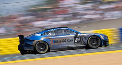 LE MANS, FRANCE - JUNE 11: The #24 Hendrick Motorsports Chevrolet Camaro ZL1 of of Jimmie Johnson, Mike Rockenfeller, and Jenson Button in action at the 100th anniversary of the 24 Hours of Le Mans at the Circuit de la Sarthe on June 11, 2023 in Le Mans, France. (Photo by James Moy Photography/Getty Images)
