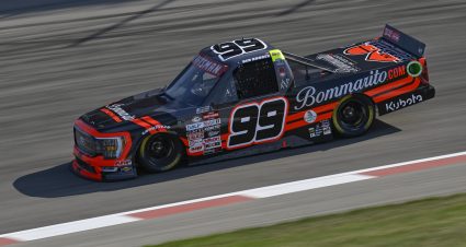 MADISON, ILLINOIS - JUNE 02: Ben Rhodes, driver of the #99 Bommarito Ford, drives during practice for the NASCAR Craftsman Truck Series Toyota 200 at WWT Raceway on June 02, 2023 in Madison, Illinois. (Photo by Jeff Curry/Getty Images) | Getty Images