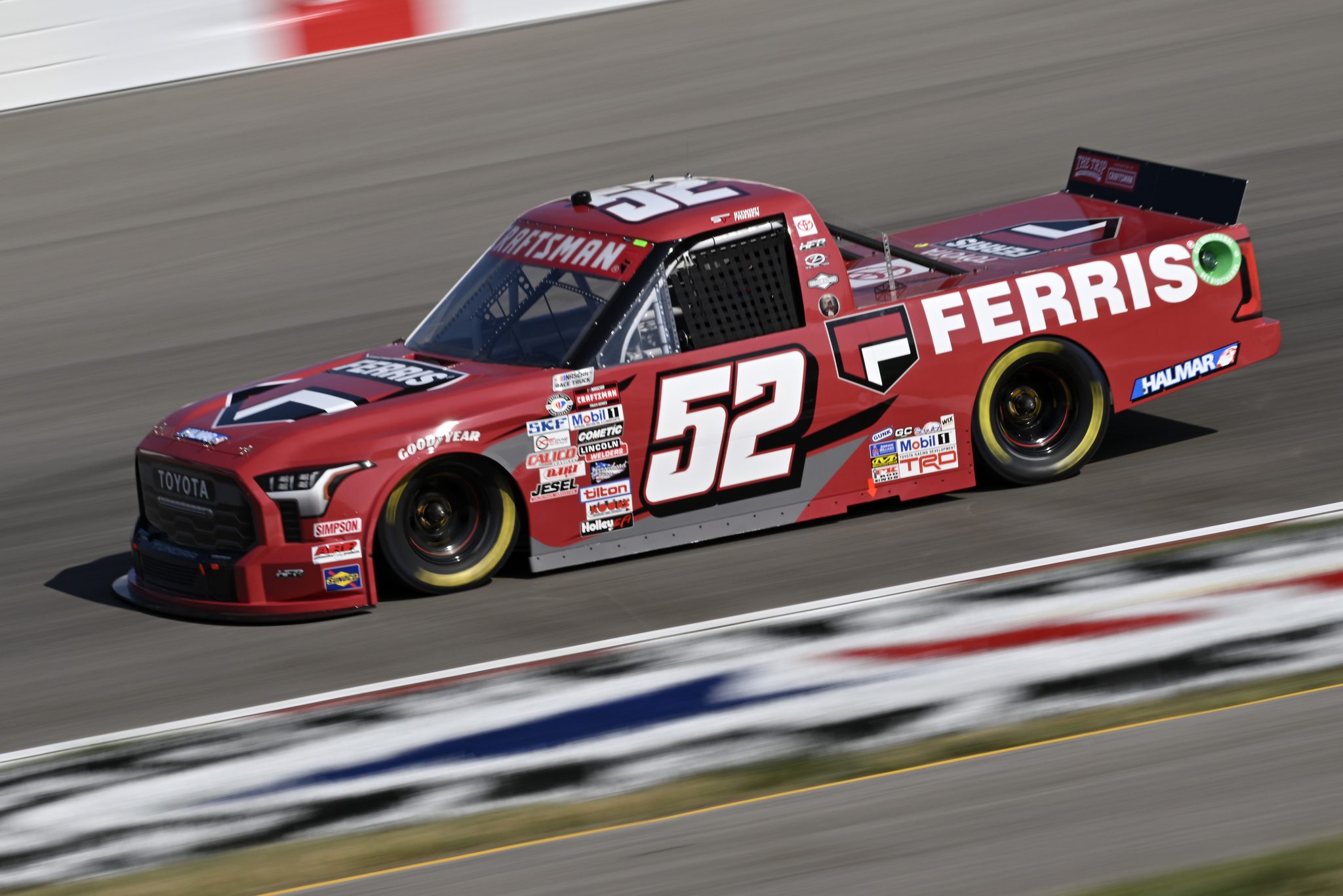 MADISON, ILLINOIS - JUNE 02: Stewart Friesen, driver of the #52 Ferris Commercial Mowers Toyota, drives during practice for the NASCAR Craftsman Truck Series Toyota 200 at WWT Raceway on June 02, 2023 in Madison, Illinois. (Photo by Jeff Curry/Getty Images) | Getty Images