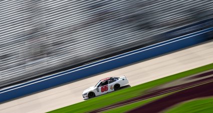 LEBANON, TENNESSEE - JUNE 23: Chad Finchum, driver of the #66 Ted Russell Ford Lincoln Ford, drives during practice for the NASCAR Xfinity Series Tennessee Lottery 250 at Nashville Superspeedway on June 23, 2023 in Lebanon, Tennessee. (Photo by Logan Riely/Getty Images) | Getty Images