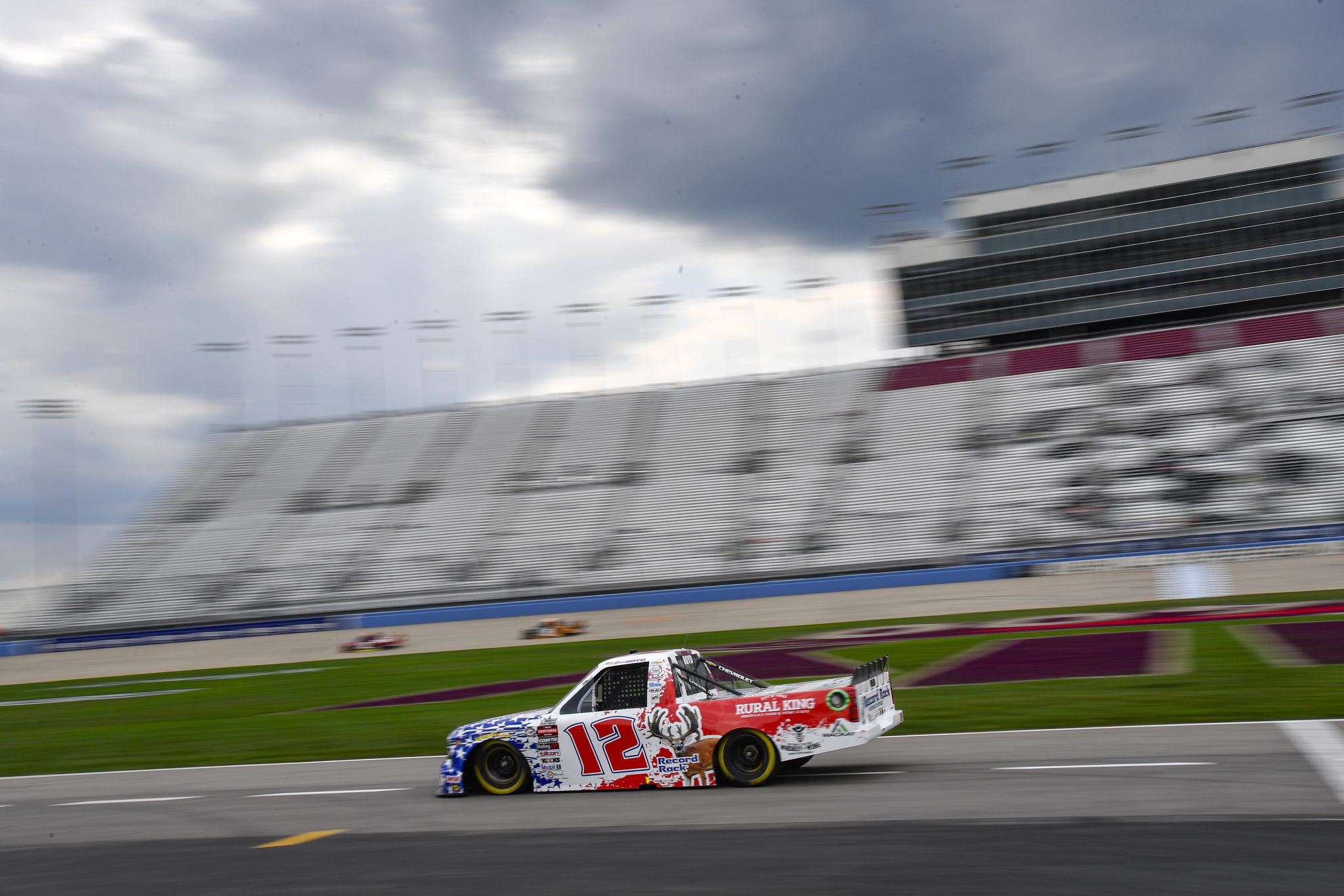 LEBANON, TENNESSEE - JUNE 23: Spencer Boyd, driver of the #12 Rural King Chevrolet, drives during practice for the NASCAR Craftsman Truck Series Rackley Roofing 200 at Nashville Superspeedway on June 23, 2023 in Lebanon, Tennessee. (Photo by Logan Riely/Getty Images) | Getty Images