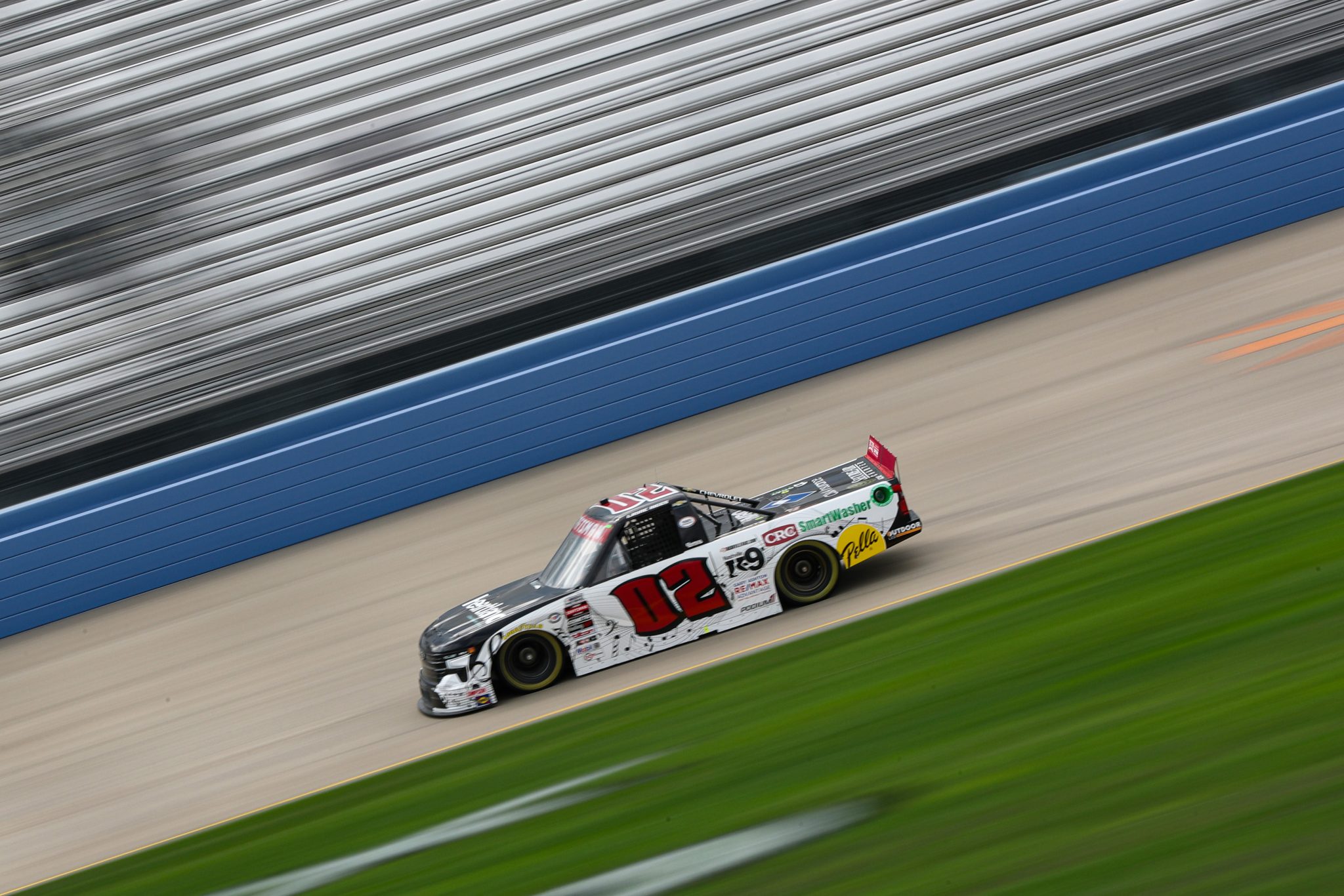 LEBANON, TENNESSEE - JUNE 23: Layne Riggs, driver of the #02 Heartland Chevrolet, drives during qualifying for the NASCAR Craftsman Truck Series Rackley Roofing 200 at Nashville Superspeedway on June 23, 2023 in Lebanon, Tennessee. (Photo by Meg Oliphant/Getty Images) | Getty Images