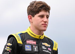LEBANON, TENNESSEE - JUNE 23: Nick Sanchez, driver of the #2 Gainbridge Chevrolet, waits on the grid during practice for the NASCAR Craftsman Truck Series Rackley Roofing 200 at Nashville Superspeedway on June 23, 2023 in Lebanon, Tennessee. (Photo by Logan Riely/Getty Images) | Getty Images