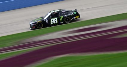 LEBANON, TENNESSEE - JUNE 23: Riley Herbst, driver of the #98 Monster Energy Ford, drives during practice for the NASCAR Xfinity Series Tennessee Lottery 250 at Nashville Superspeedway on June 23, 2023 in Lebanon, Tennessee. (Photo by Logan Riely/Getty Images) | Getty Images