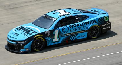 LEBANON, TENNESSEE - JUNE 24: Ross Chastain, driver of the #1 Worldwide Express Chevrolet, drives during qualifying for the NASCAR Cup Series Ally 400 - Qualifying at Nashville Superspeedway on June 24, 2023 in Lebanon, Tennessee. (Photo by Logan Riely/Getty Images) | Getty Images